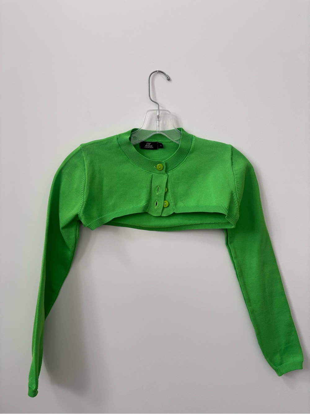 Cropped Button-Front Bolero in Green - Picture 5 of 7
